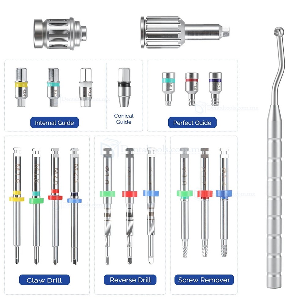 Kit Universal para Extracci&oacute;n de Tornillos Rotos en Implantes Dentales Set de Extractores
